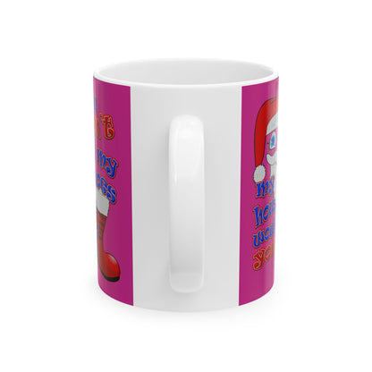 santa's shoes - White Mug (pink)