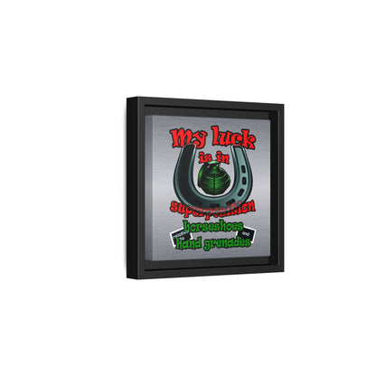 my luck - framed canvas art (brushed nickel)
