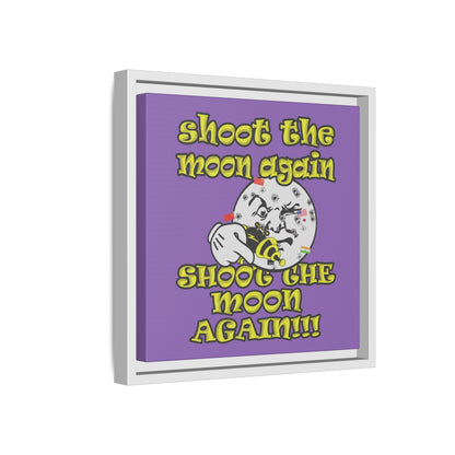 shoot the moon again - framed canvas art (light purple)
