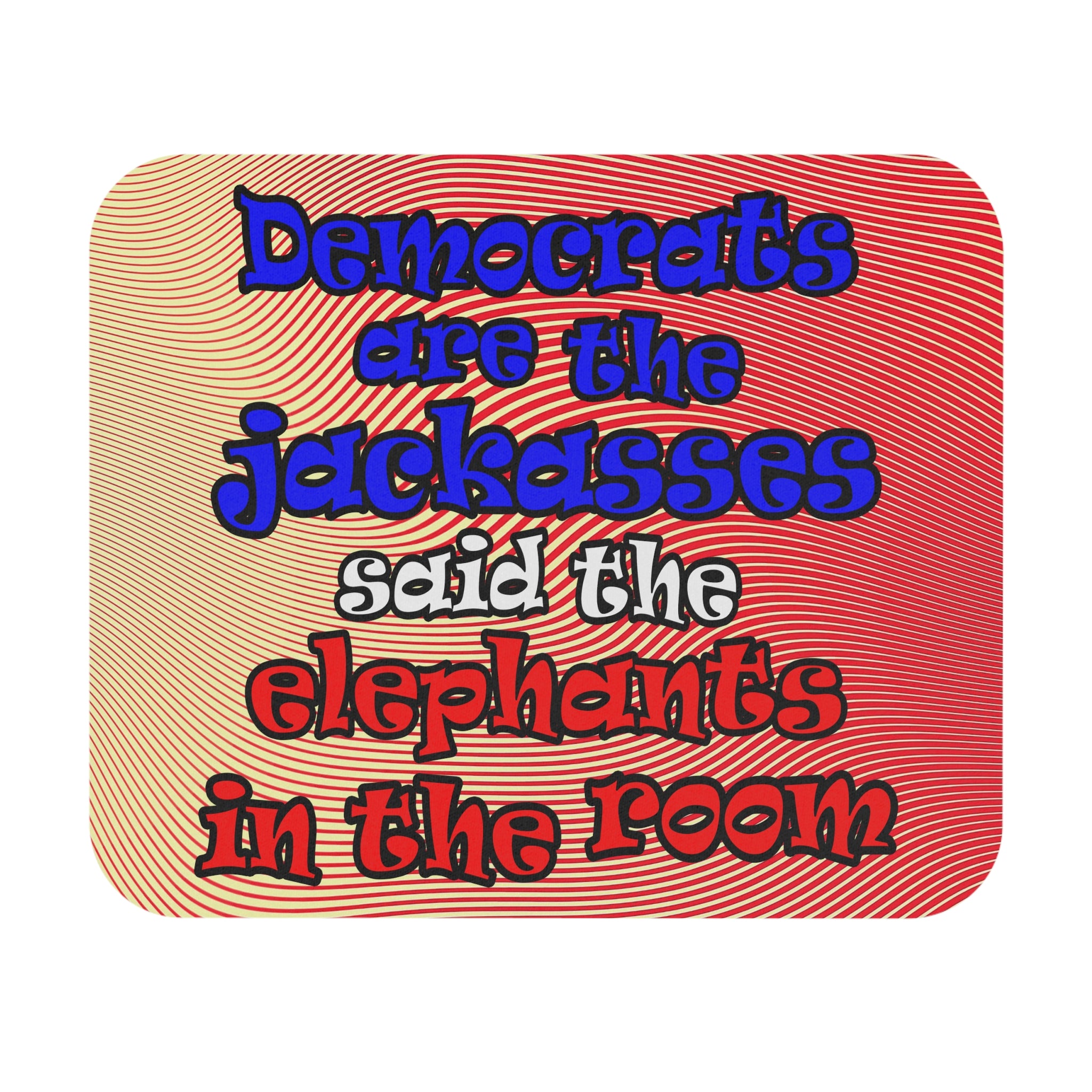 donkeys and elephants - Mouse Pad (Rectangle) (yellow-orange wave)