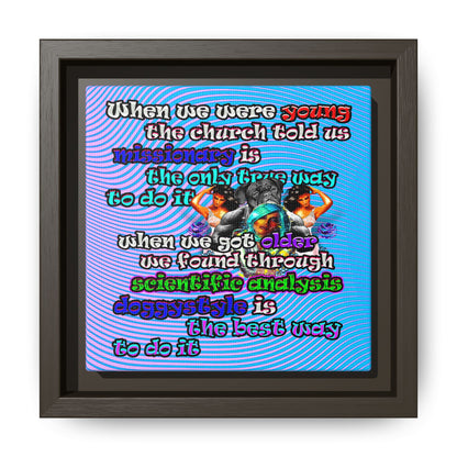 doggystyle - framed canvas art (light blue-purple wave)