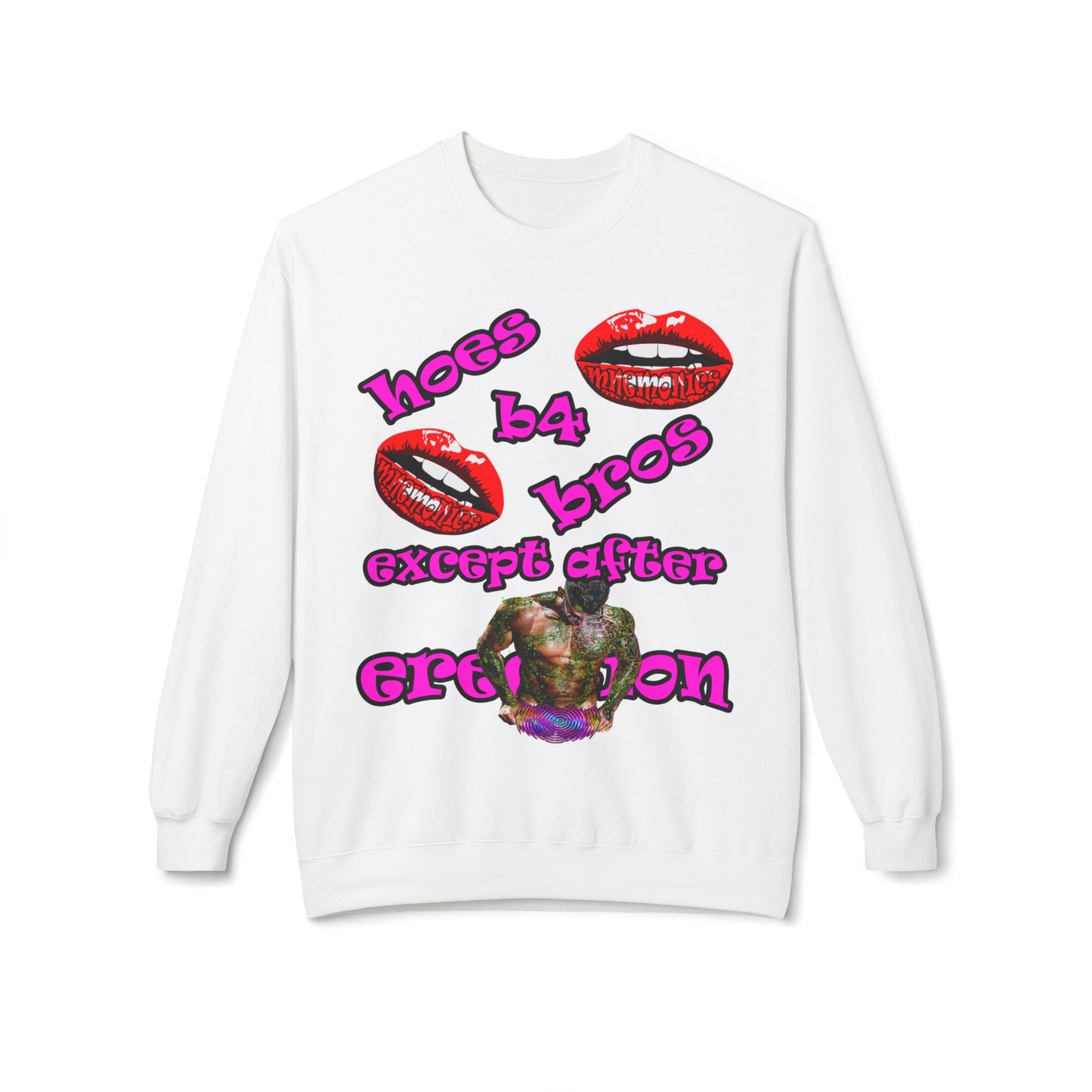 hoes b4 bros - Unisex Midweight Softstyle Fleece Crewneck Sweatshirt