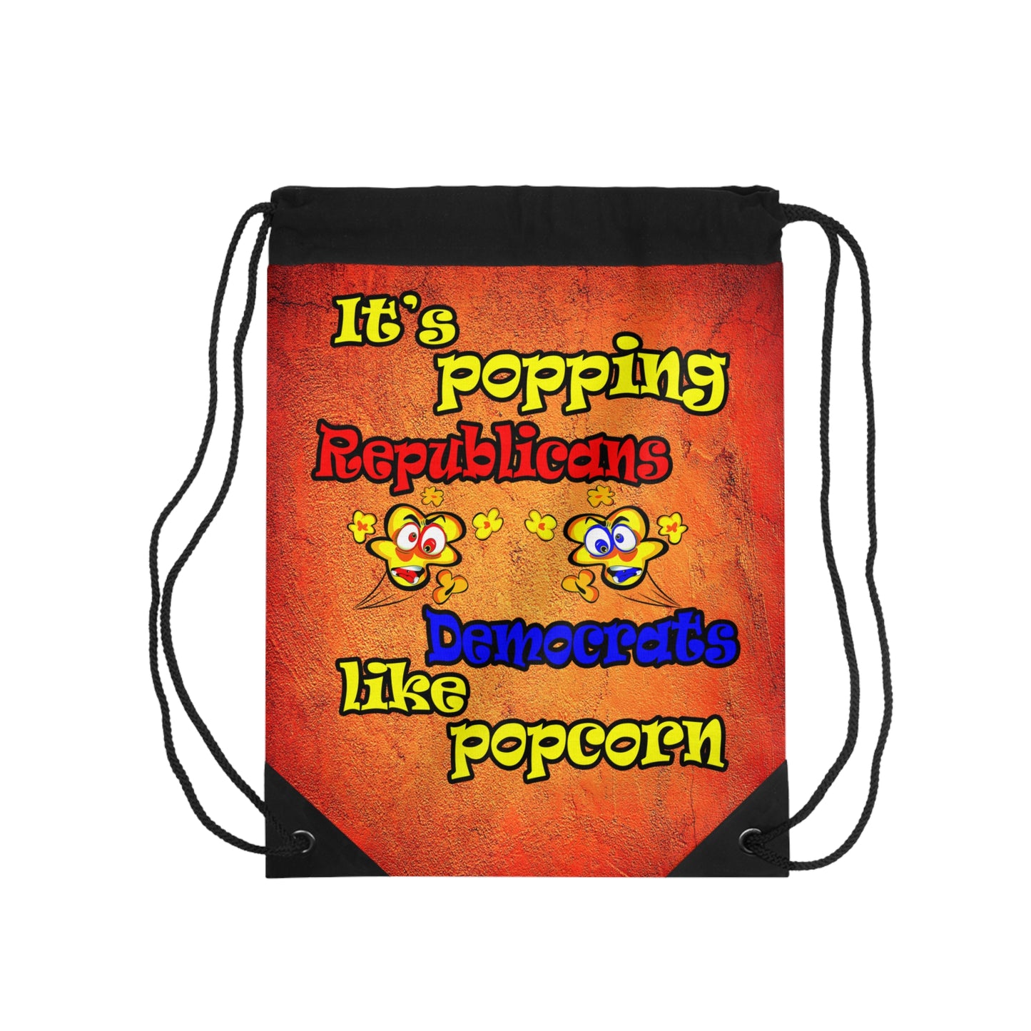 popping like popcorn - Drawstring Bag (burnt orange)