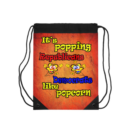 popping like popcorn - Drawstring Bag (burnt orange)