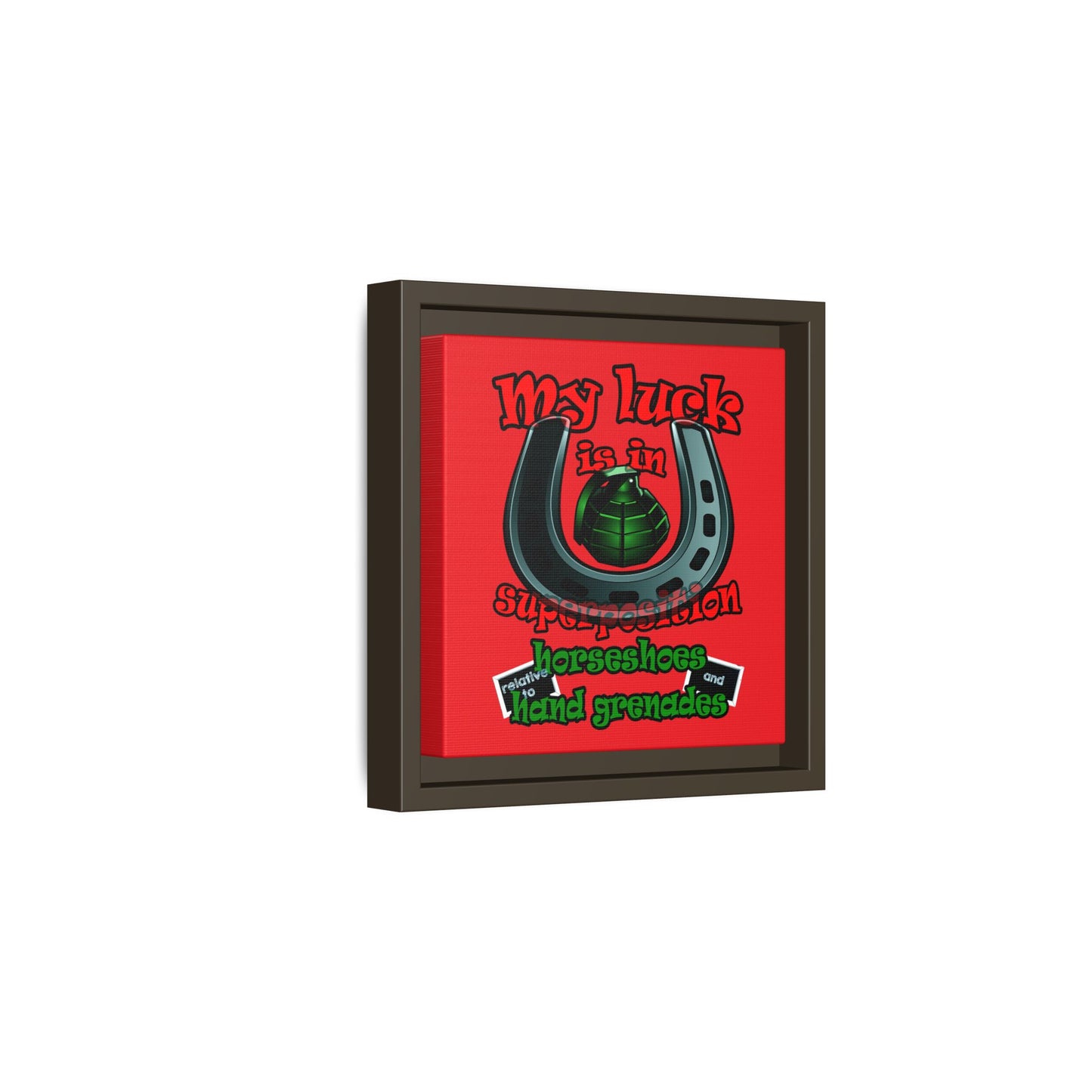 my luck - framed canvas art (red)