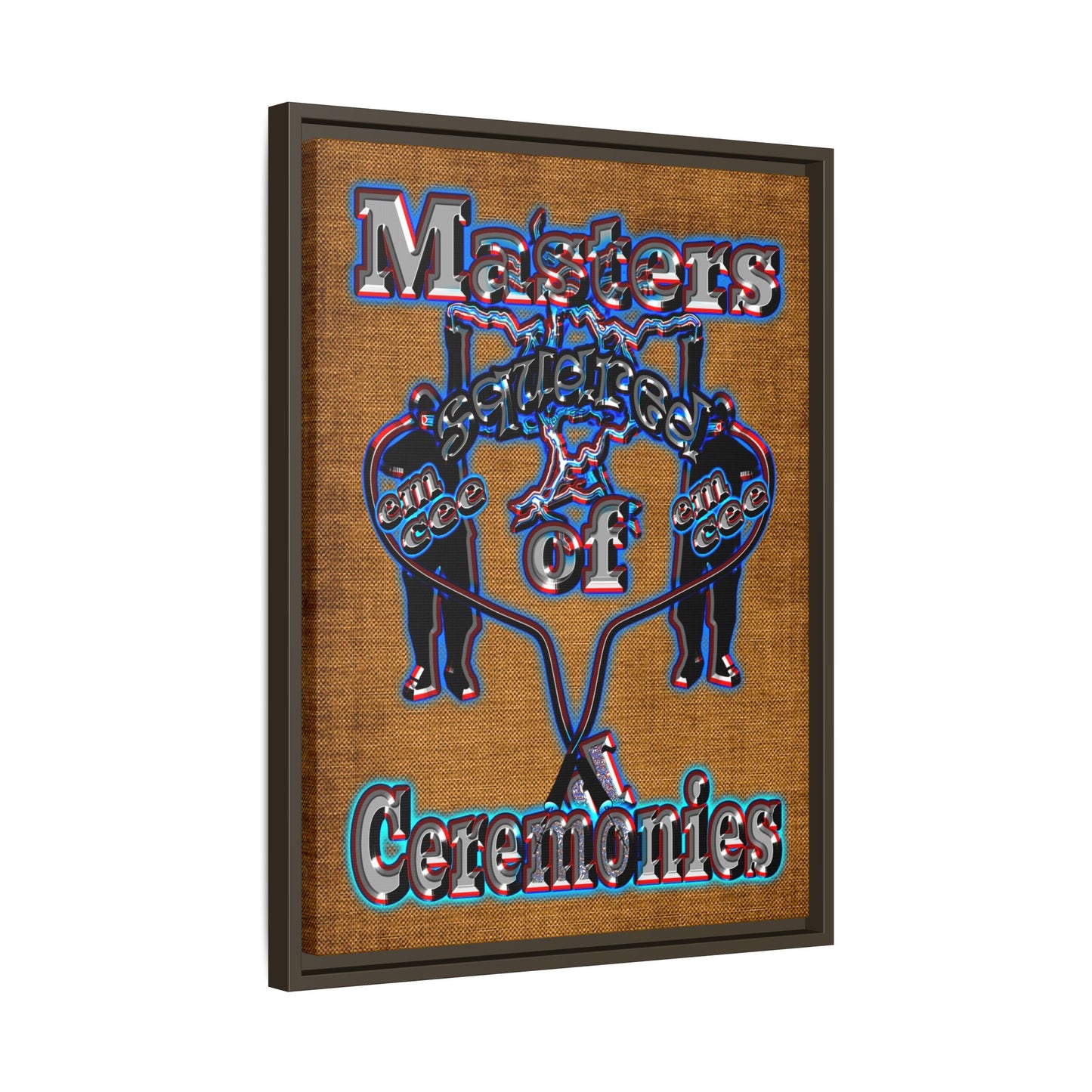 em cee squared - framed canvas art (brown papyrus)