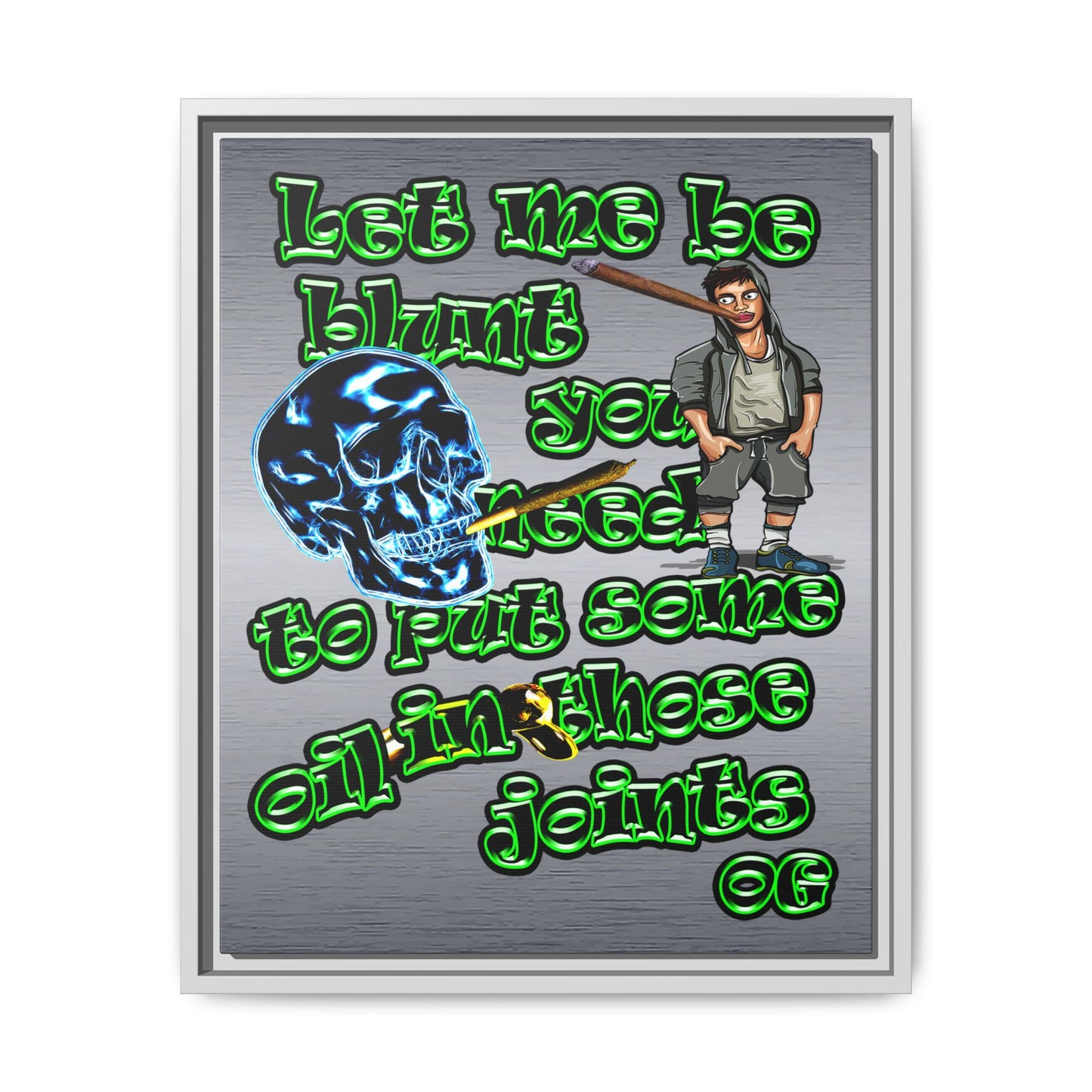 og - framed canvas art (brushed nickel)
