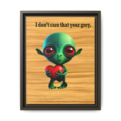 I don't care that your grey - framed canvas art (butterscotch wood finish)