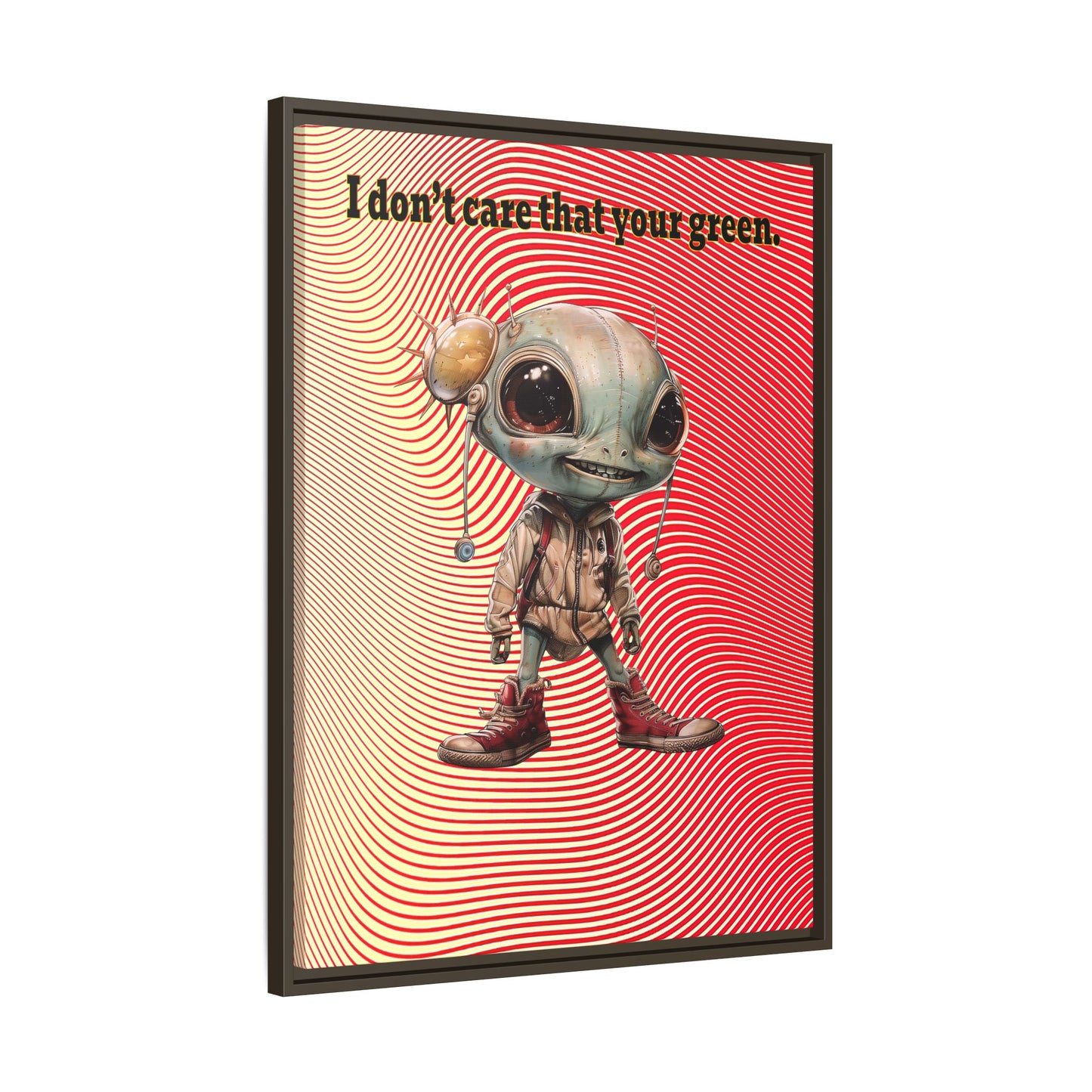 I don't care that your green - framed canvas art (yellow-orange wave)