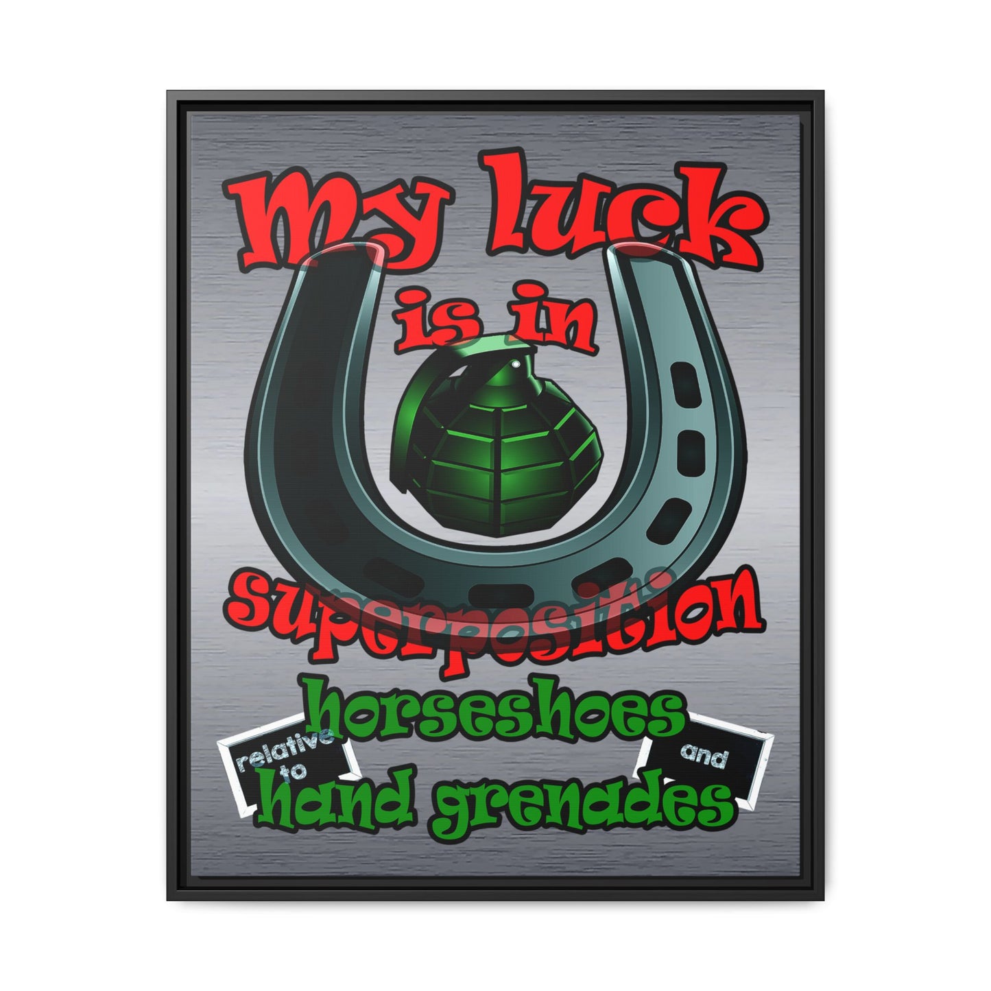 my luck - framed canvas art (brushed nickel)