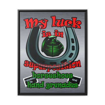 my luck - framed canvas art (brushed nickel)