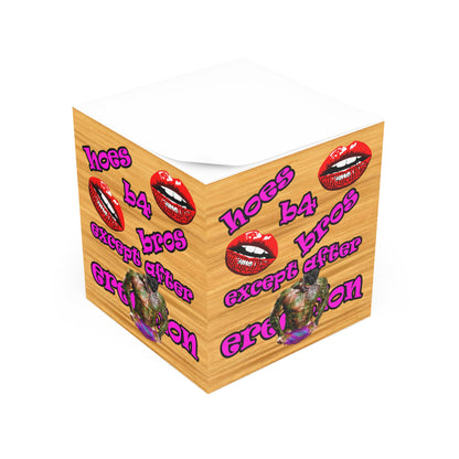 hoes b4 bros - note cube (butterscotch wood finish)