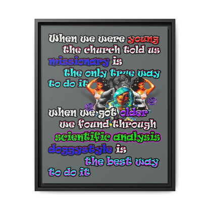 doggystyle - framed canvas art (dark grey)