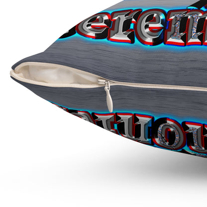 em cee squared - Spun Polyester Square Pillow - (brushed nickel)