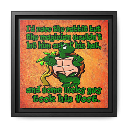 turtle race - framed canvas art (burnt orange)