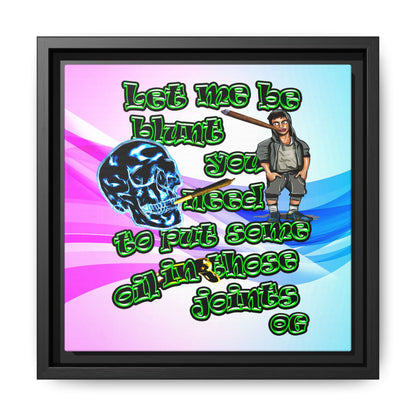 og - framed canvas art (light blue-pink wave)