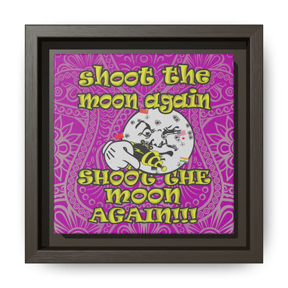 shoot the moon again - framed canvas art (pink swirl)