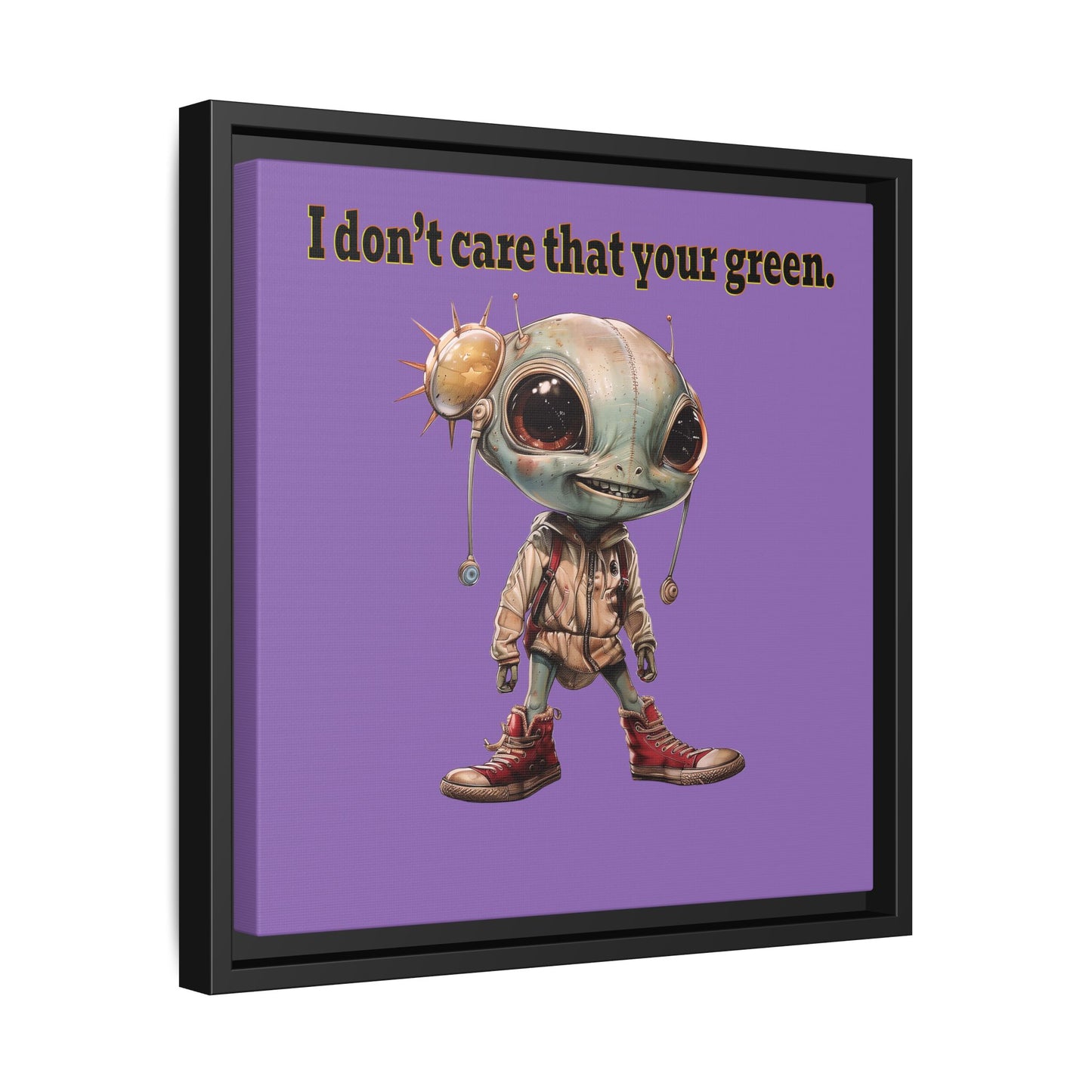 I don't care that your green - framed canvas art (light purple)