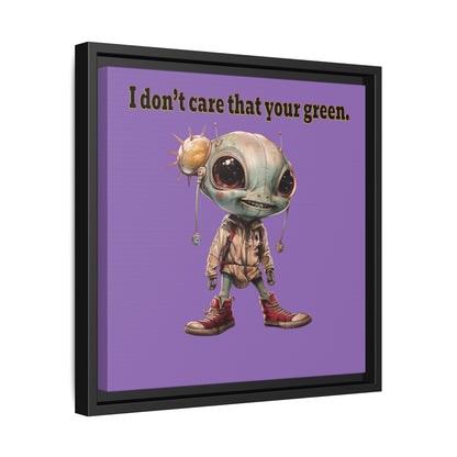I don't care that your green - framed canvas art (light purple)
