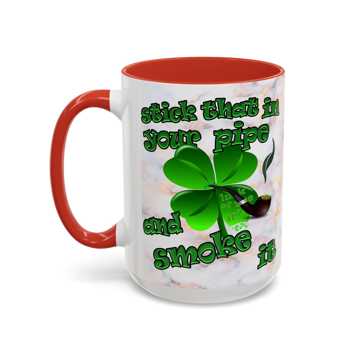 celtics logo - Accent Mug (white marble)
