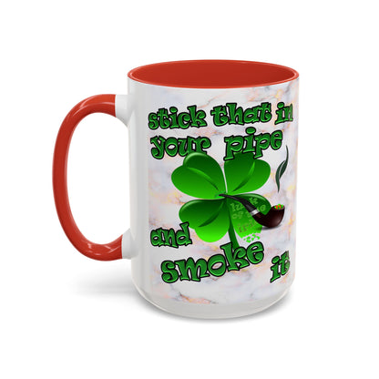celtics logo - Accent Mug (white marble)