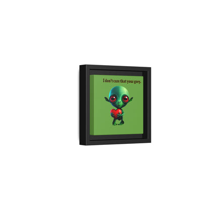 I don't care that your grey - framed canvas art (green)