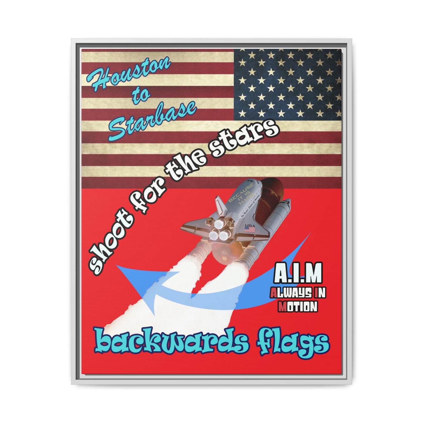 shoot for the stars - framed canvas art (red)