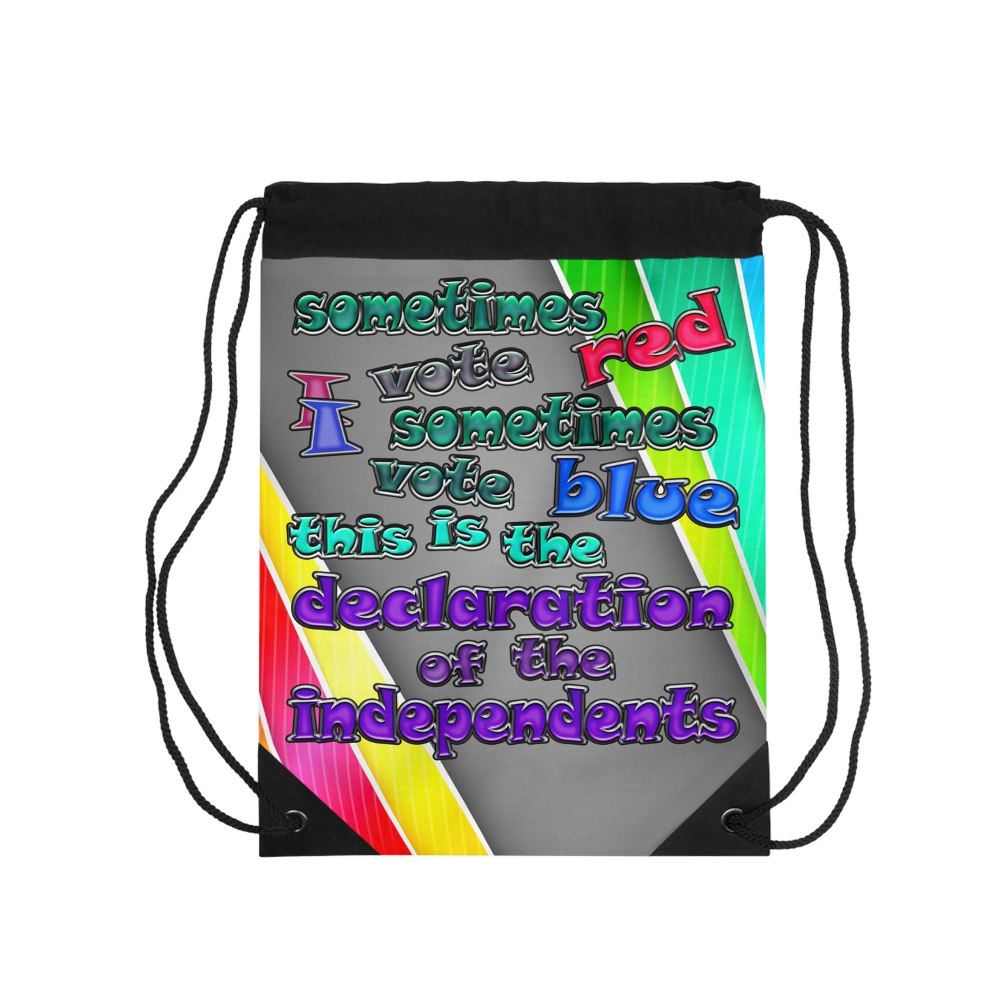 declaration of the independents - Drawstring Bag (rainbow split)