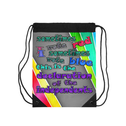 declaration of the independents - Drawstring Bag (rainbow split)