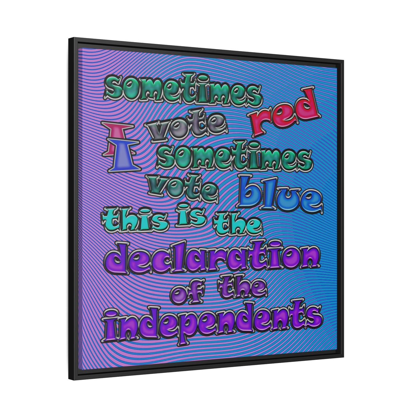 declaration of the independents - framed canvas art (light blue-purple wave)