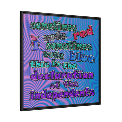 declaration of the independents - framed canvas art (light blue-purple wave)