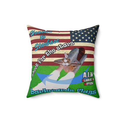 shoot for the stars - Spun Polyester Square Pillow - (green turf)