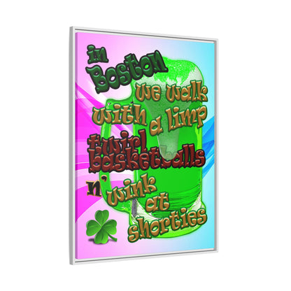 celtics logo - framed canvas art (light blue-pink wave)