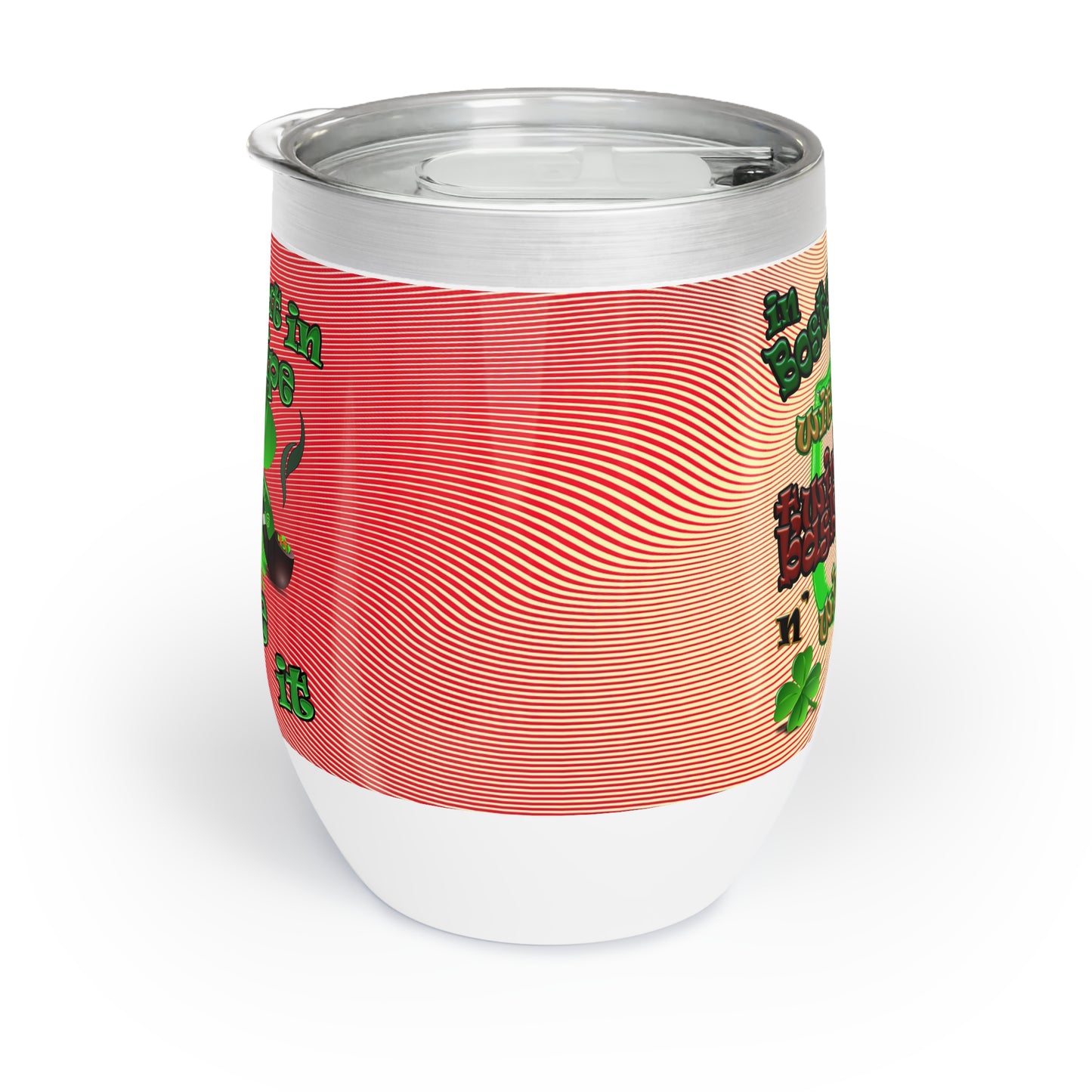 celtics logo - Chill Wine Tumbler (yellow-orange wave)