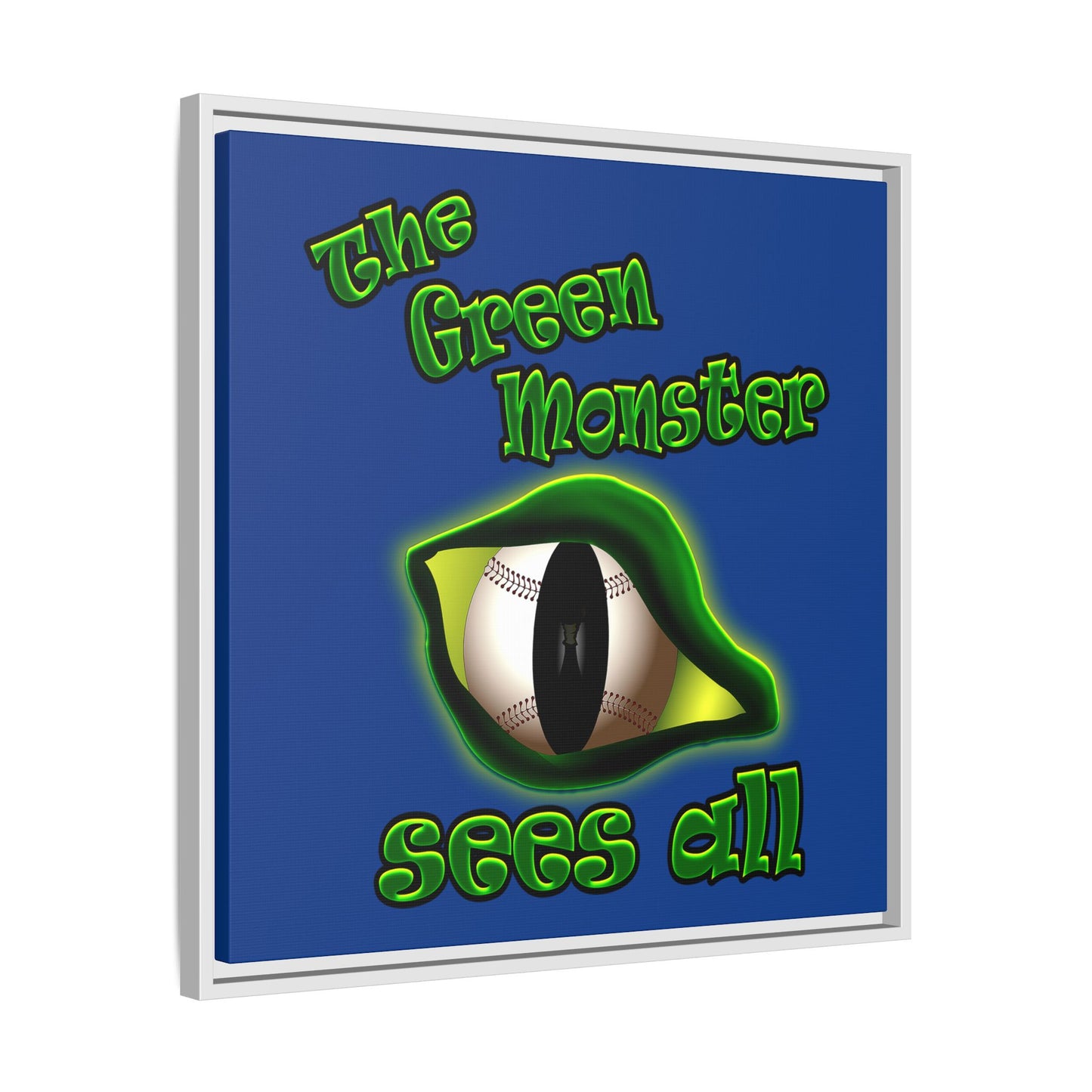 green monster - framed canvas art (dark blue)