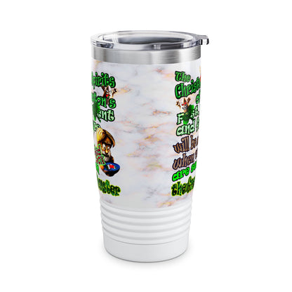 christmas spirits of boston - Ringneck Tumbler, 20oz (white marble)