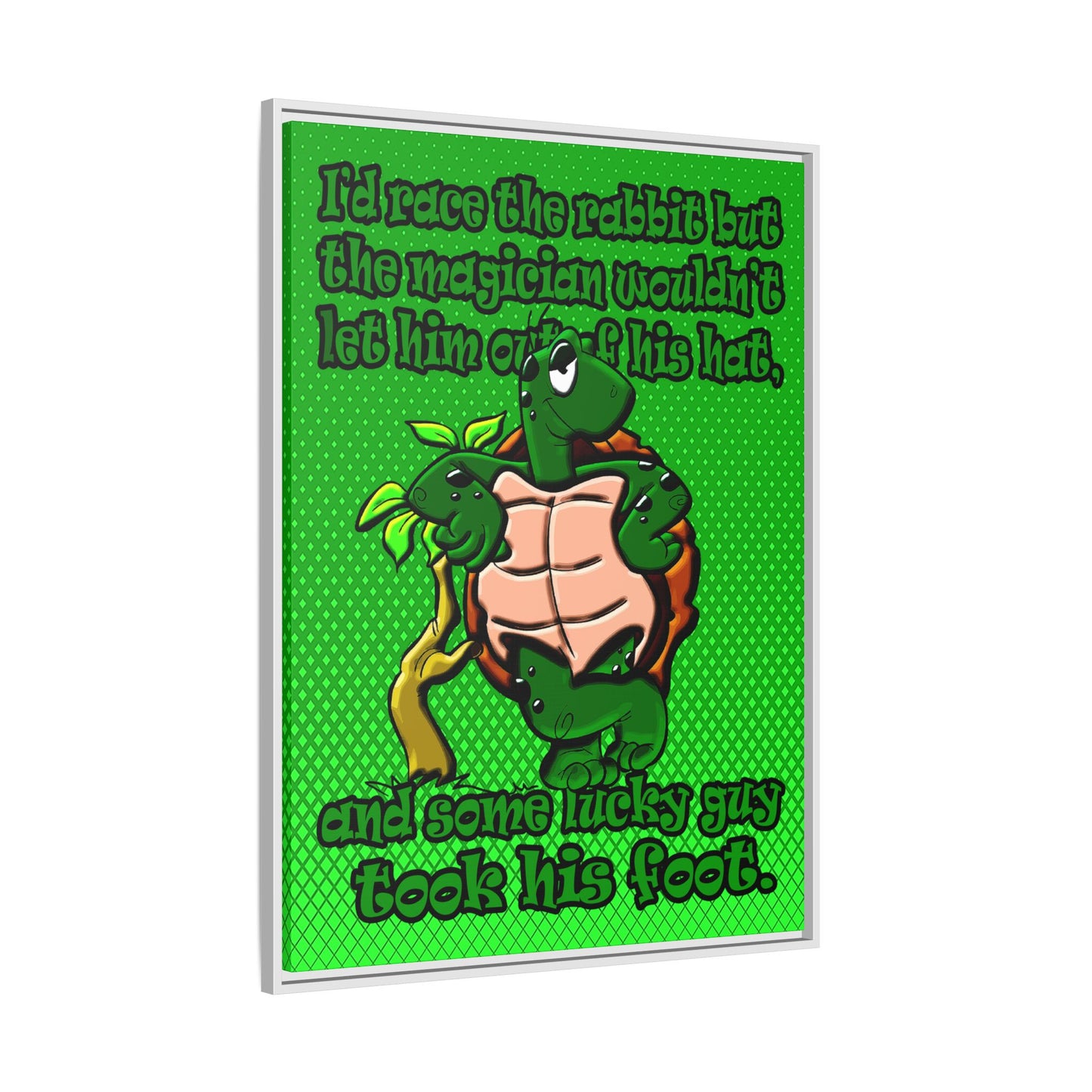 turtle race - framed canvas art (logo green)