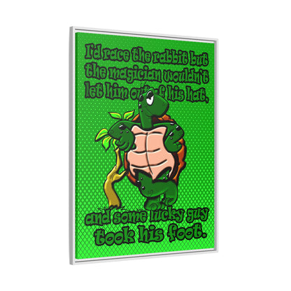 turtle race - framed canvas art (logo green)