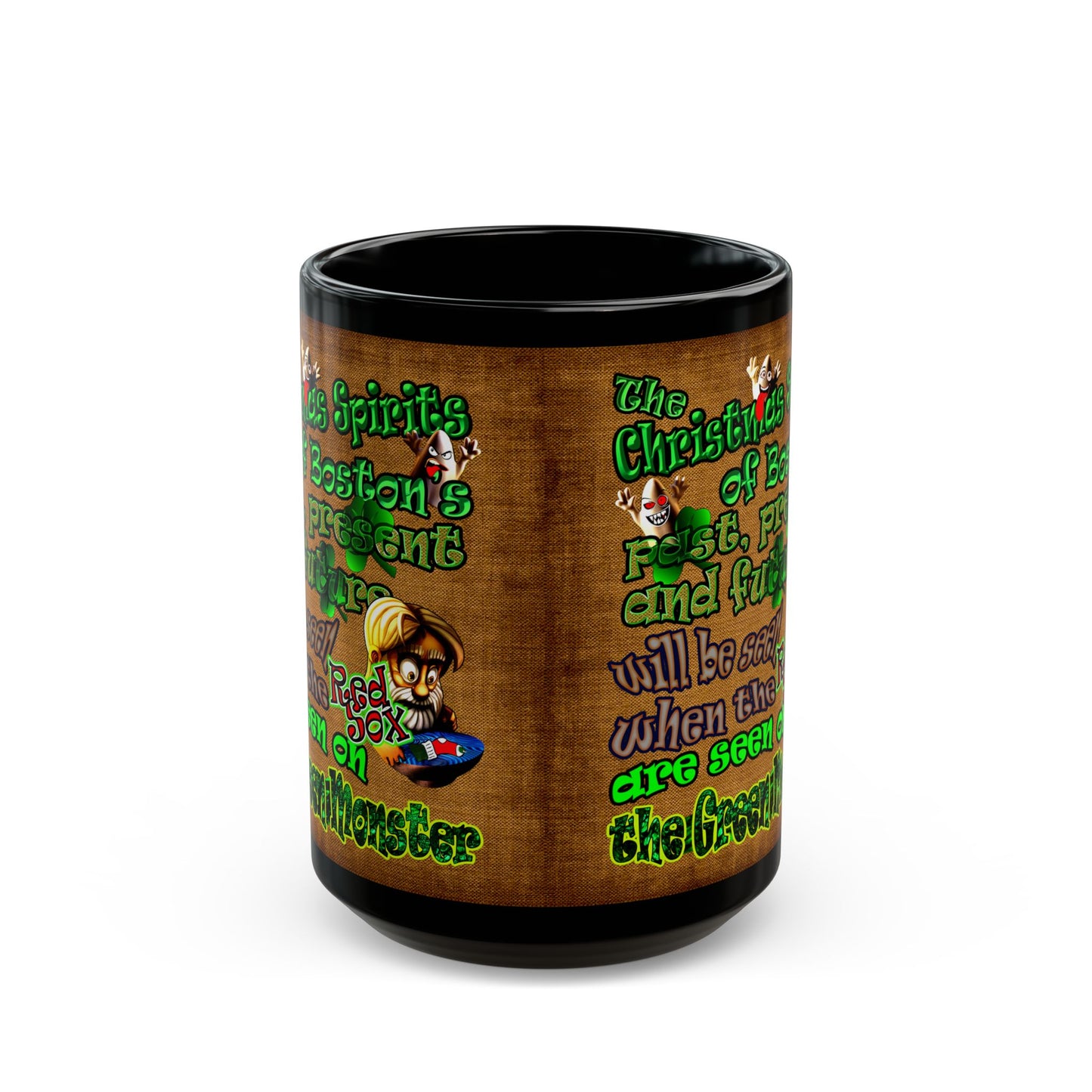 christmas spirits of boston - Black Mug (brown papyrus)