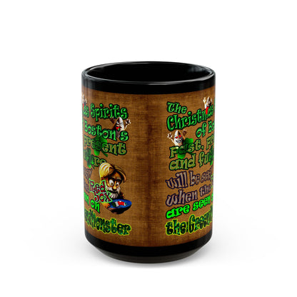 christmas spirits of boston - Black Mug (brown papyrus)