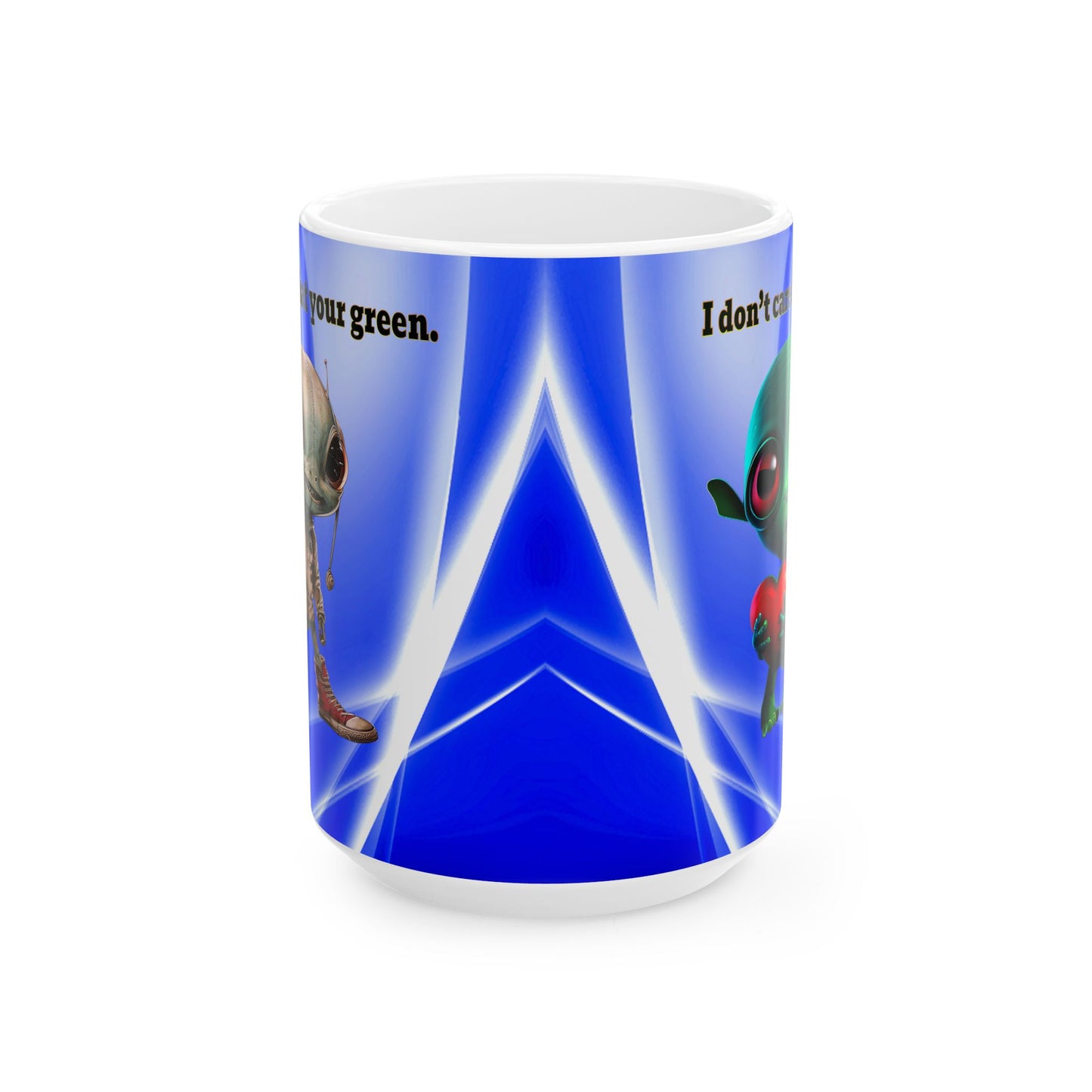 I don't care that your grey - White Mug (blue-white wave)