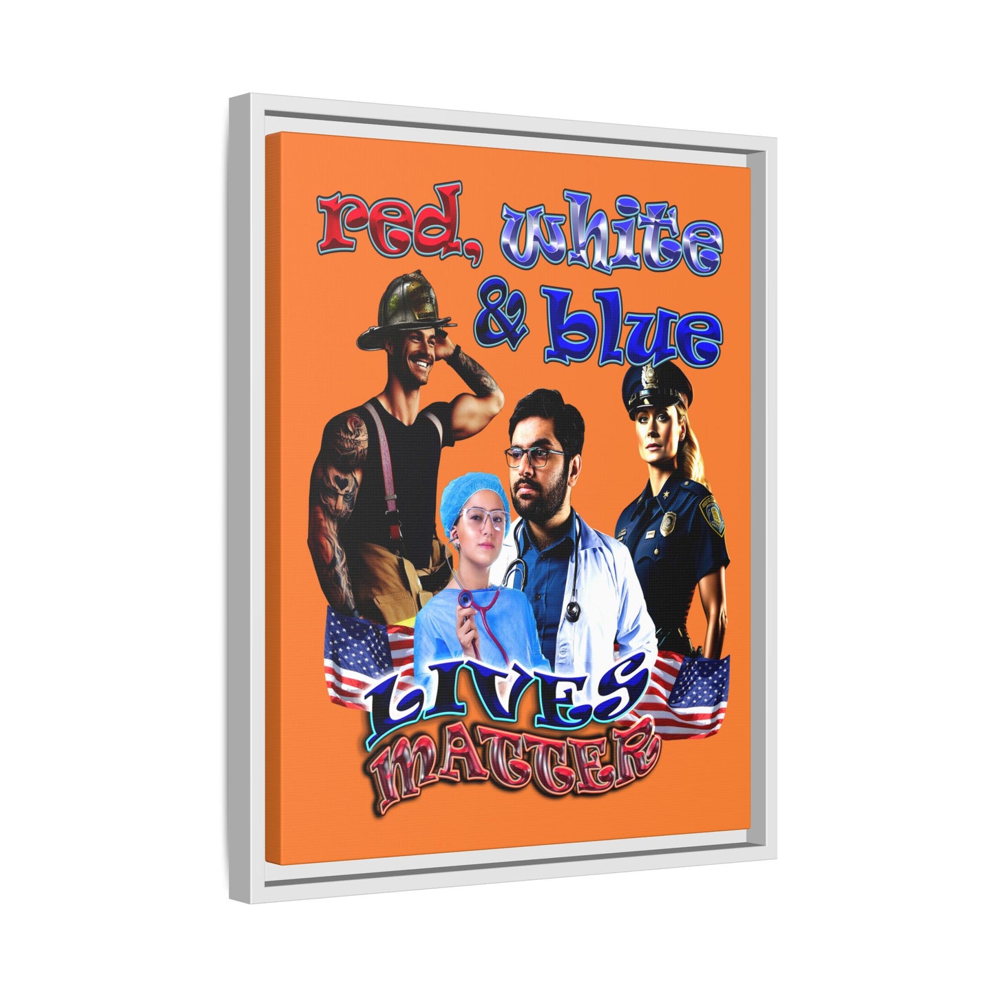 rw&b lives matter - framed canvas art (crusta)