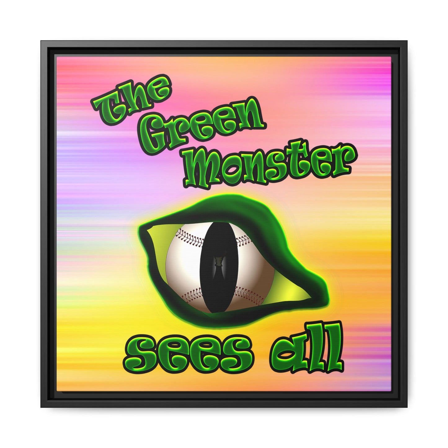 green monster - framed canvas art (color blur)
