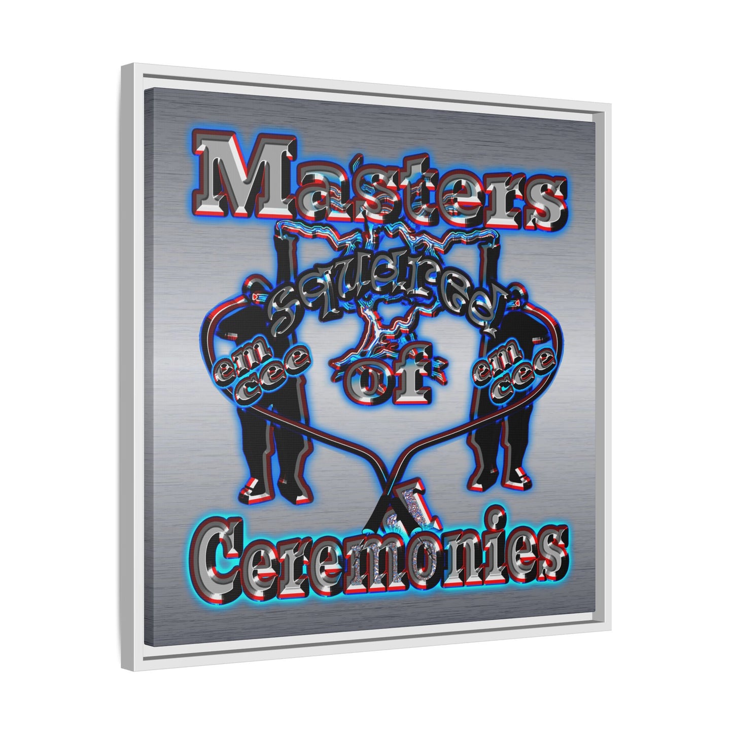 em cee squared - framed canvas art (brushed nickel)
