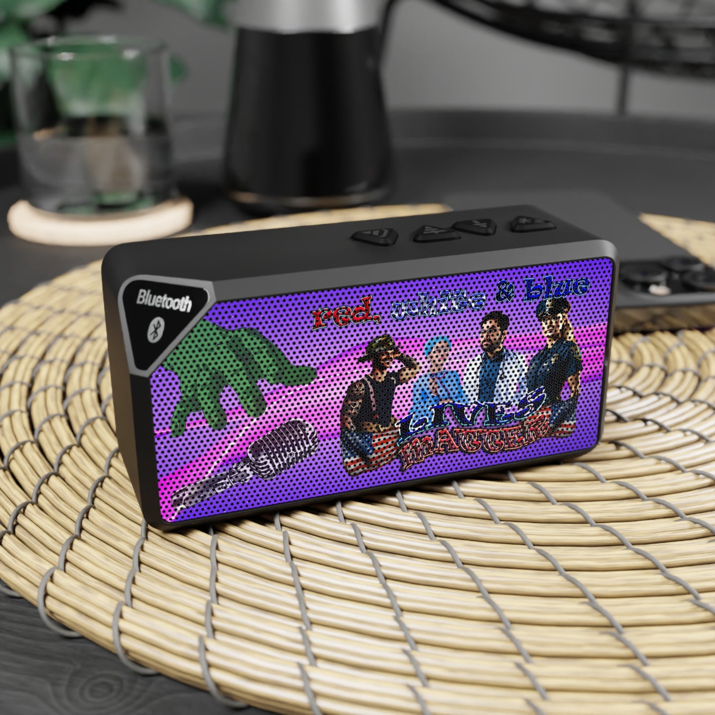rw&b lives matter - Jabba Bluetooth Speaker (purple-pink wave)