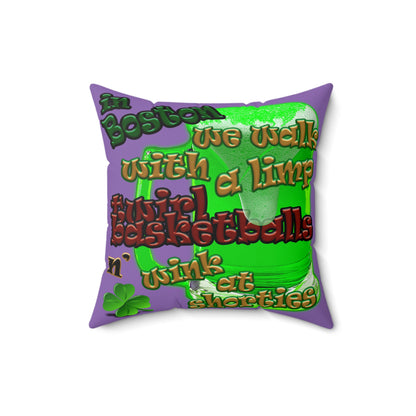 celtics logo - Spun Polyester Square Pillow - (light purple)