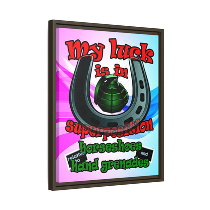 my luck - framed canvas art (light blue-pink wave)