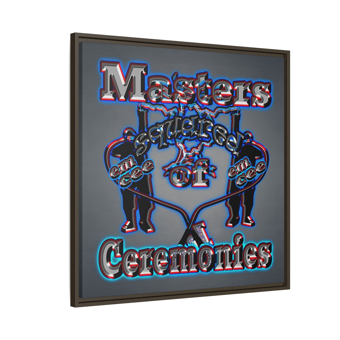 em cee squared - framed canvas art (grey-light grey)