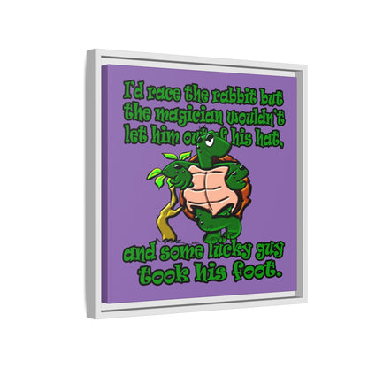 turtle race - framed canvas art (light purple)