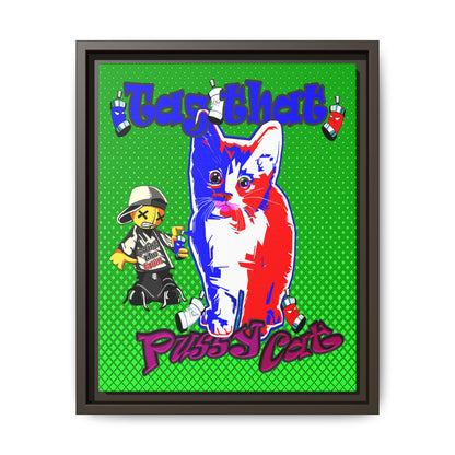 tag that - framed canvas art (logo green)
